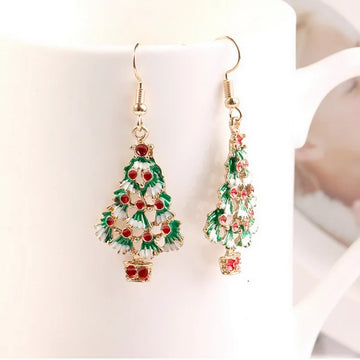 DAIIIBABYYY  -  Christmas Tree Santa Claus Drop Earrings Women Fashion Zircon Snowflakes Snowman Earring Jewelry Girlfriends Xmas Gifts